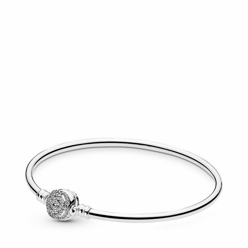 Pandora Disney, Beauty & The Beast Bangle Bracelet Ireland - Sterling Silver/Cubic Zirconia - 249385